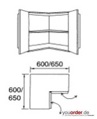 Eck-Hängeschrank HET 65/65 - youorder - der Partner zwischen ... Eck-Hängeschrank HET 65/65 - youorder - der Partner zwischen ...