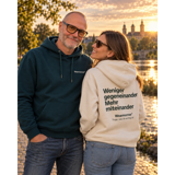 Hoodie beige - Weniger gegeneinander Mehr miteinander
