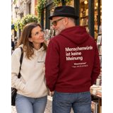 Hoodie dunkelrot - Menschenwürde ist keine Meinung