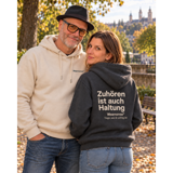 Hoodie anthrazit - Zuhören ist auch Haltung
