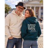 Hoodie petrol - Zuhören ist auch Haltung