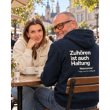 Hoodie dunkelblau - Zuhören ist auch Haltung