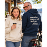 Hoodie dunkelblau - Verstehen beginnt mit Neugier